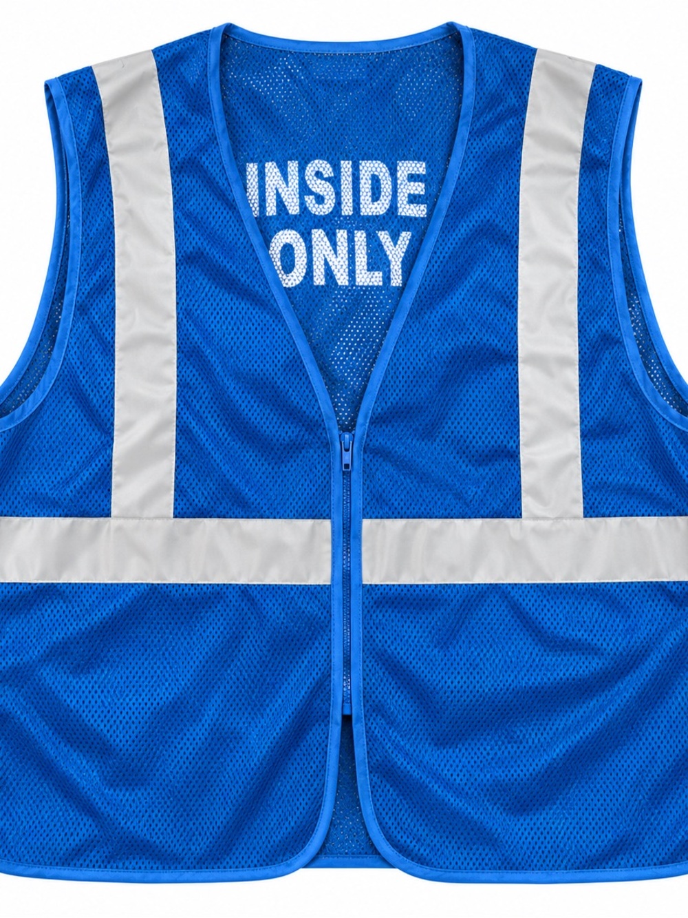 Blue Reflective Safety Vest - Zip Front
